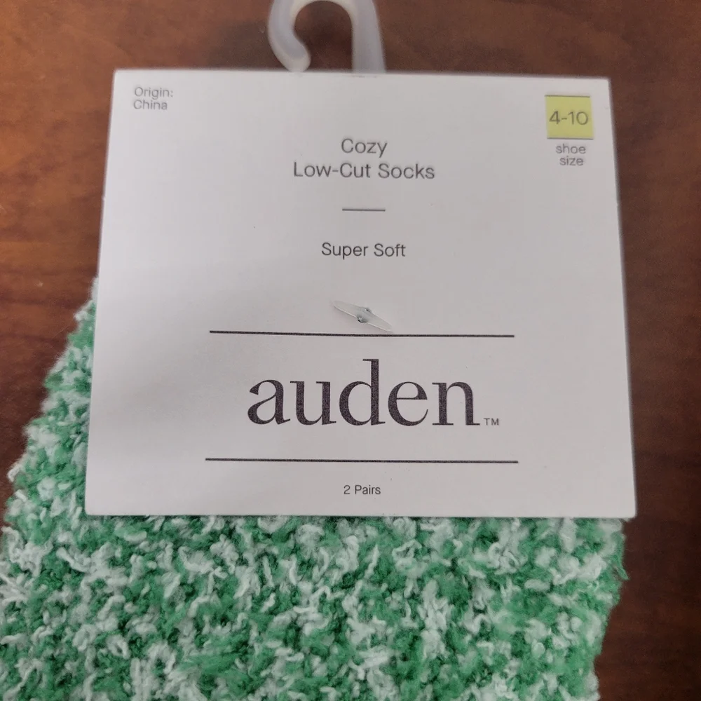 Auden Soft Green and Gray Cozy Low-cut Socks Nwt